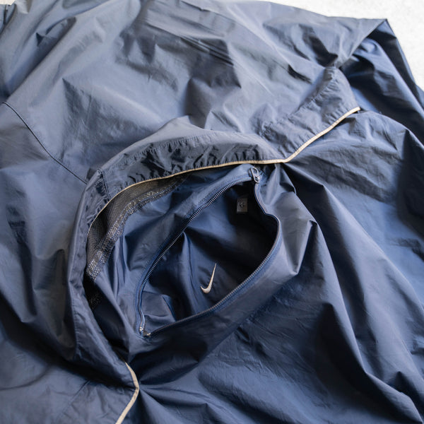 1990-00s NIKE navy nylon blouson -good gimmick-