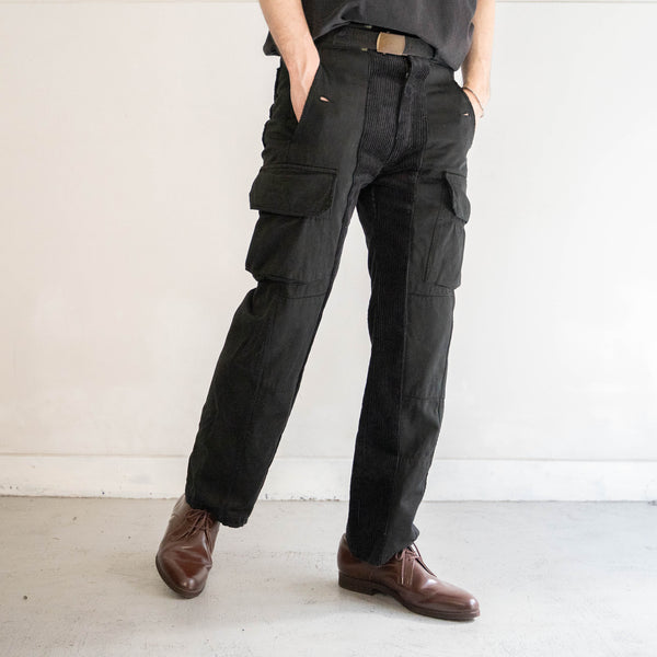 M64 'black dyed' × black corduroy docking cargo pants -2-