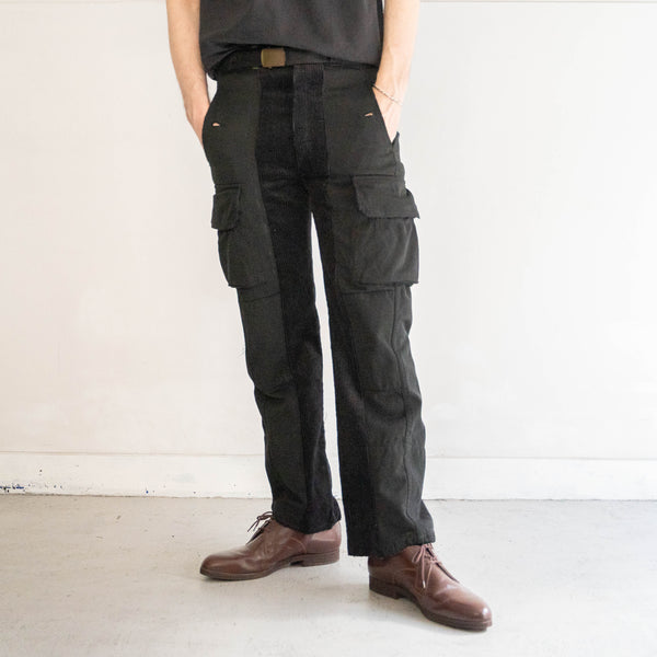 M64 'black dyed' × black corduroy docking cargo pants -2-