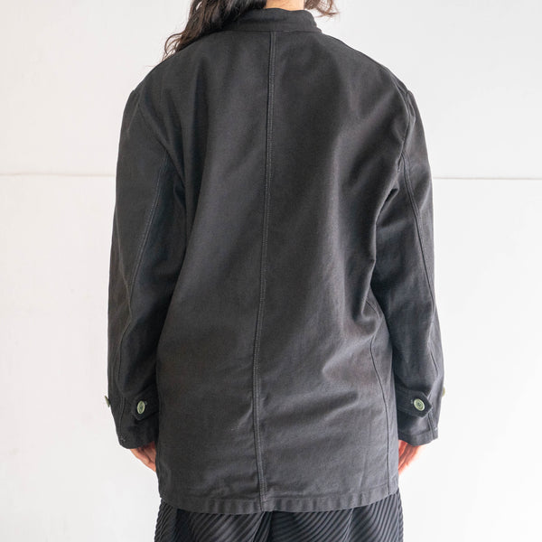 1970-80s Italian military cotton twill chef jacket 'dead stock' -black dyed-