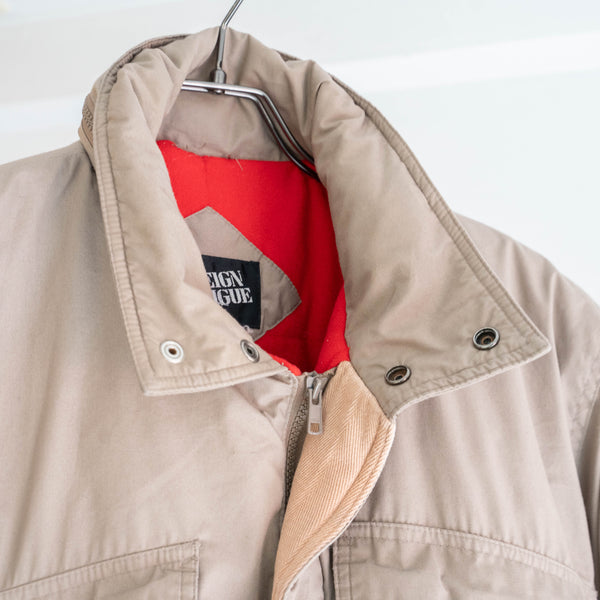 around 1990s beige color short length down jacket -good accent color-