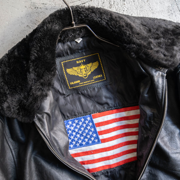 1990s black G-1 leather jacket
