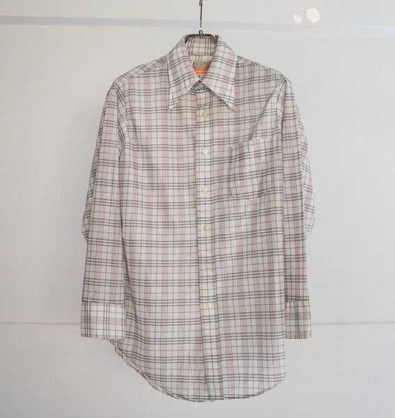 around1990s poly × nylon check shirt