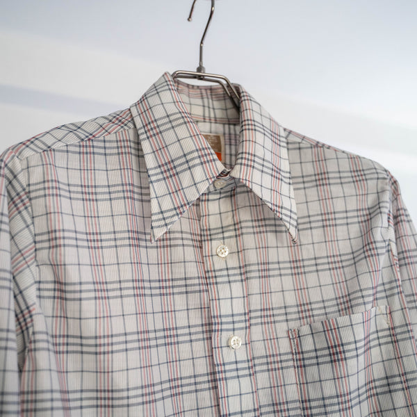 around1990s poly × nylon check shirt