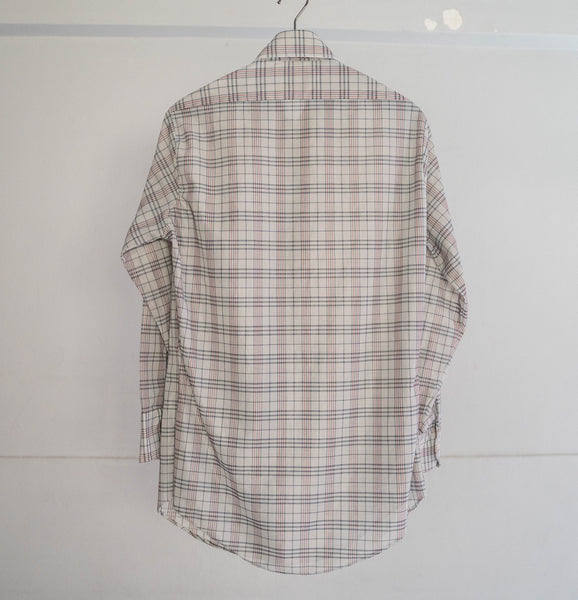 around1990s poly × nylon check shirt