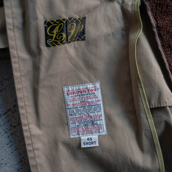 1980s London fog light brown trench coat -with belt & liner-