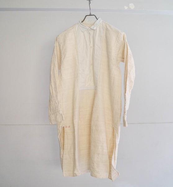 ~1920s France antique linen smock shirt -good fabric-