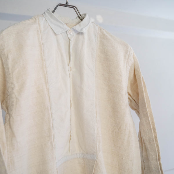 ~1920s France antique linen smock shirt -good fabric-