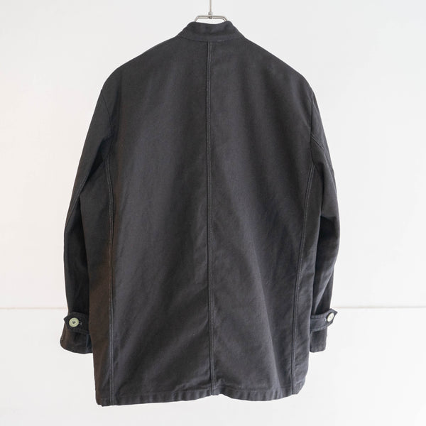 1970-80s Italian military cotton twill chef jacket 'dead stock' -black dyed-