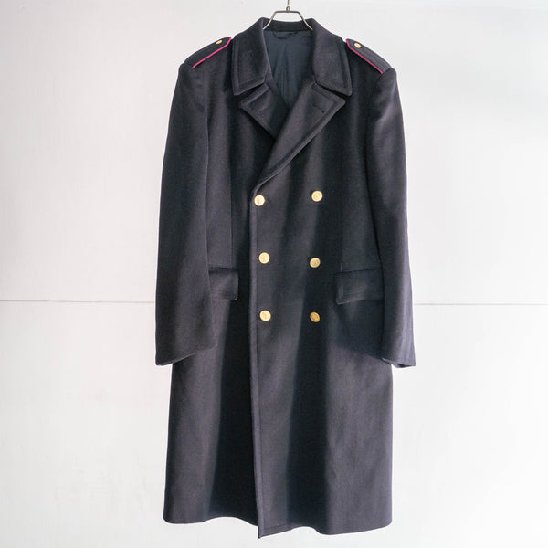 1970-80s italian military dark navy wool coat -with gold buttons- 'dead stock'