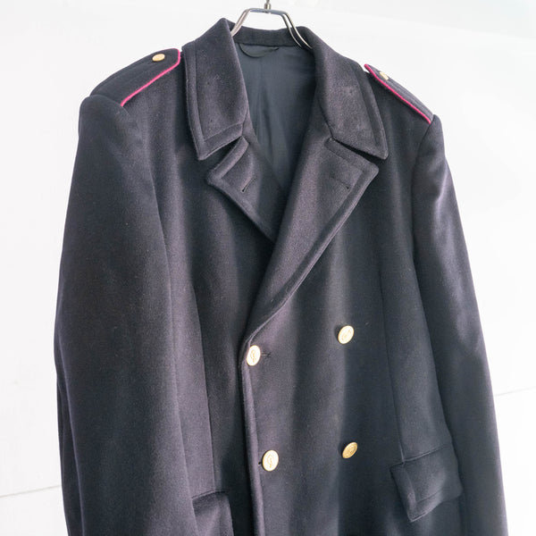 1970-80s italian military dark navy wool coat -with gold buttons- 'dead stock'