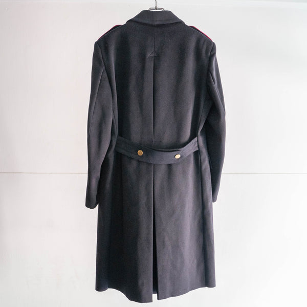 1970-80s italian military dark navy wool coat -with gold buttons- 'dead stock'