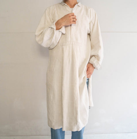 ~1920s France antique linen smock shirt -mint condition-