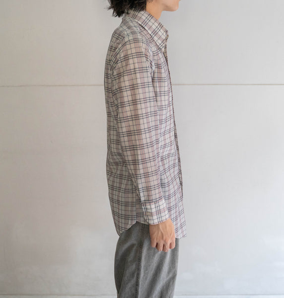 around1990s poly × nylon check shirt