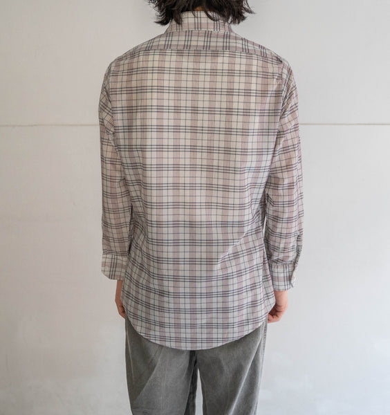 around1990s poly × nylon check shirt