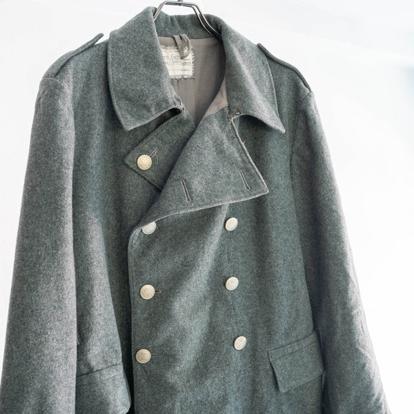 1950-60s Swiss military double breasted wool coat -with chin strap- 'mint condition'　