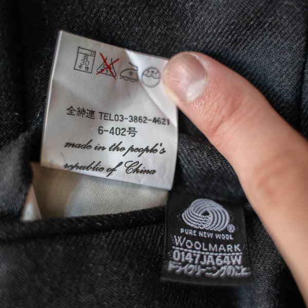 1990s Japan vintage gray wool 2 tuck slacks
