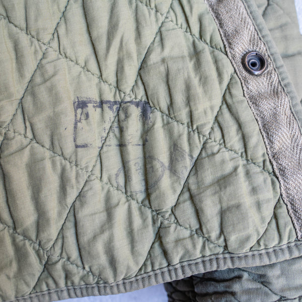 1950-60s French military khaki color quilting jacket