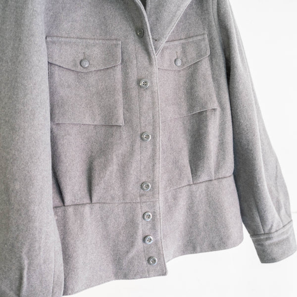 1970-80s Finnish military gray color felt wool work jacket "dead stock"