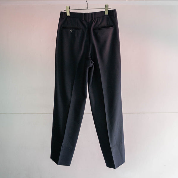 1990s Japan vintage navy wool 2 tuck slacks