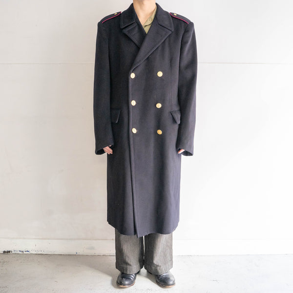 1970-80s italian military dark navy wool coat -with gold buttons- 'dead stock'