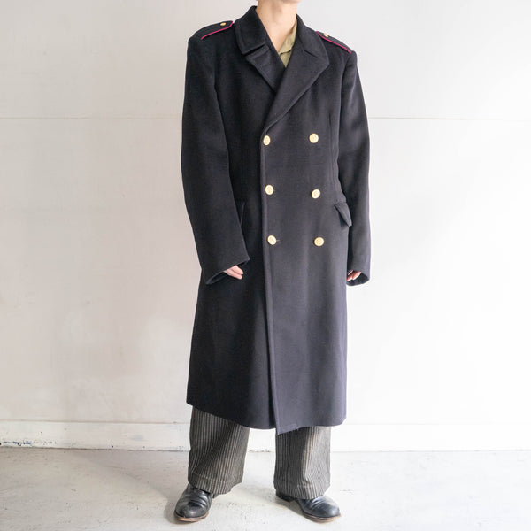 1970-80s italian military dark navy wool coat -with gold buttons- 'dead stock'