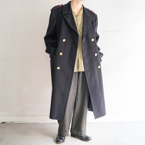 1970-80s italian military dark navy wool coat -with gold buttons- 'dead stock'