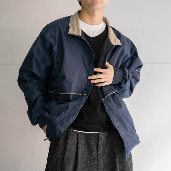 1990-00s NIKE navy nylon blouson -good gimmick-