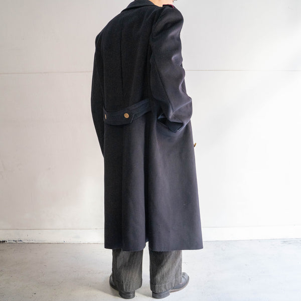 1970-80s italian military dark navy wool coat -with gold buttons- 'dead stock'