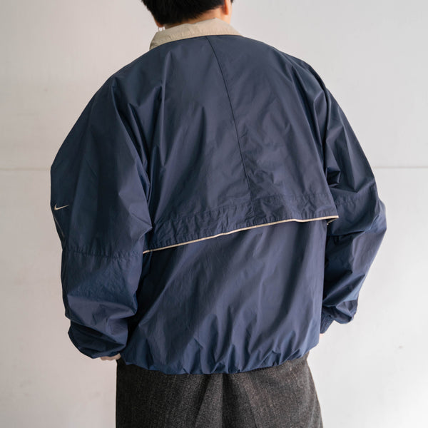 1990-00s NIKE navy nylon blouson -good gimmick-