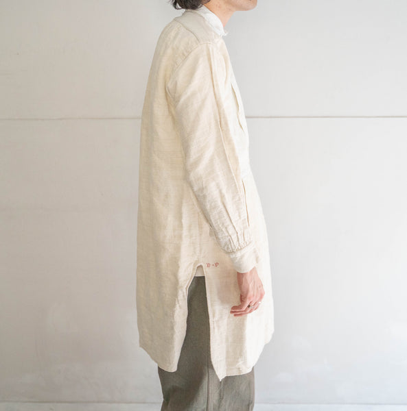 ~1920s France antique linen smock shirt -good fabric-