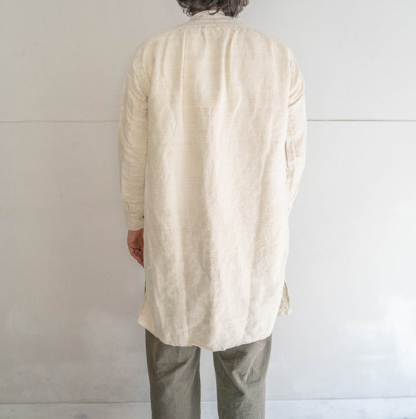 ~1920s France antique linen smock shirt -good fabric-