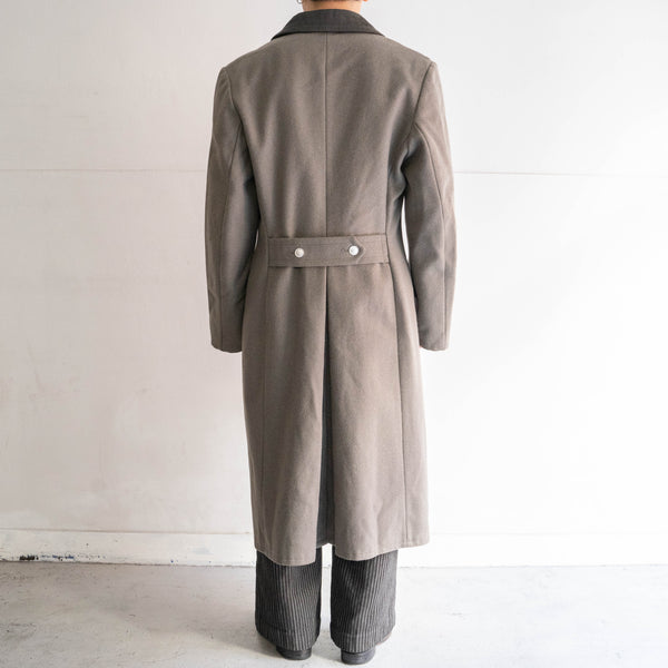 1970-80s East German military NVA officer long wool coat -dark collar- 'dead stock'