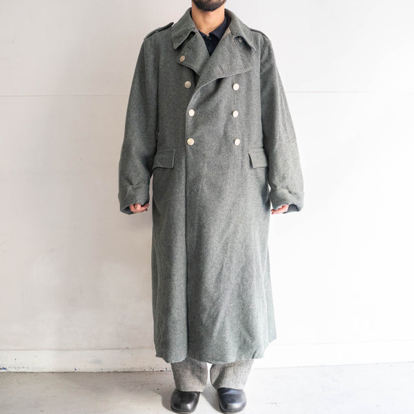 1950-60s Swiss military double breasted wool coat -with chin strap- 'mint condition'　