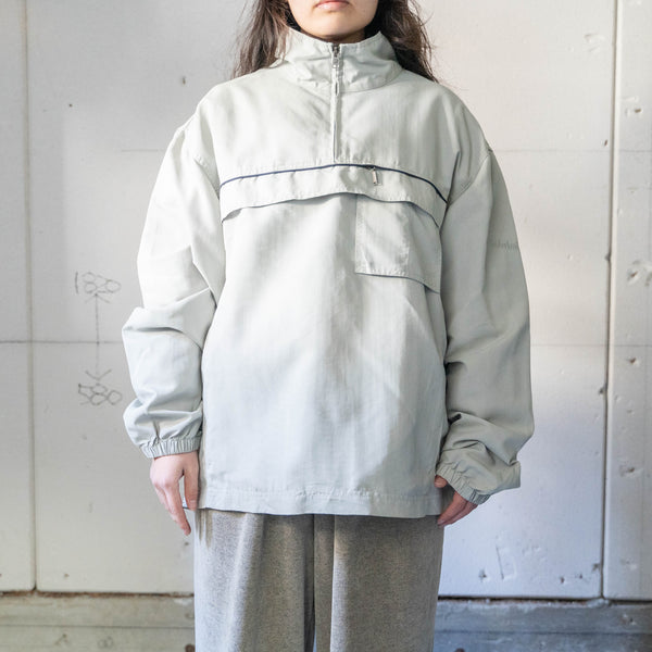 2000s "Timberland" silver color high neck nylon anorak parka