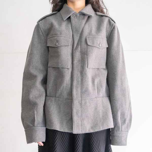 1970-80s Finnish military gray color felt wool work jacket "dead stock"