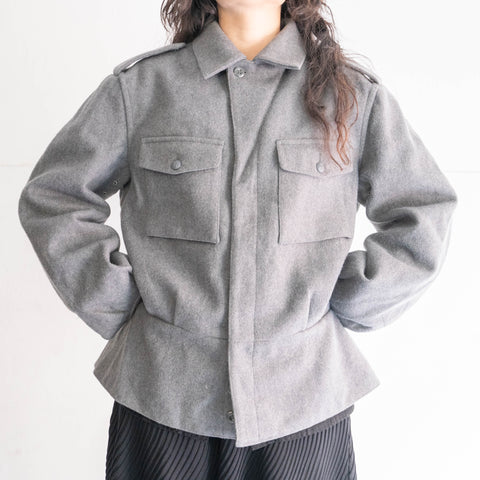 1970-80s Finnish military gray color felt wool work jacket "dead stock"