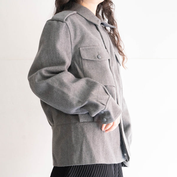 1970-80s Finnish military gray color felt wool work jacket "dead stock"