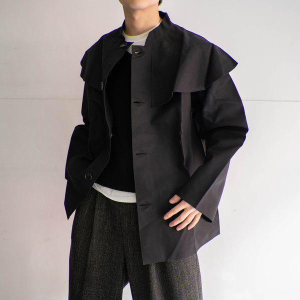 1970s Italy black frock jacket 'dead stock'