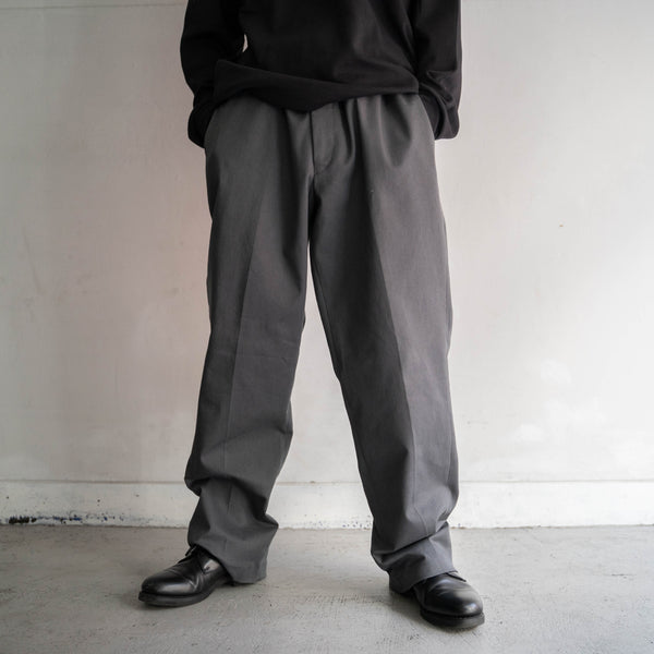 2000s Italian military blue gray chino slacks -waist remake- 'dead stock'
