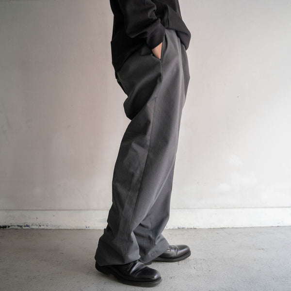 2000s Italian military blue gray chino slacks -waist remake- 'dead stock'
