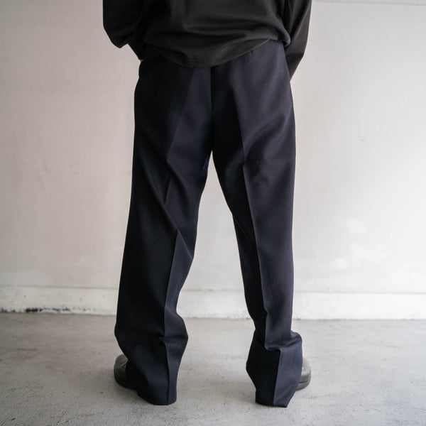1990s Japan vintage navy wool 2 tuck slacks