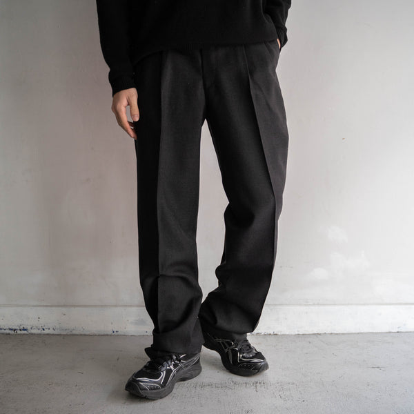 1990s Japan vintage gray wool 2 tuck slacks