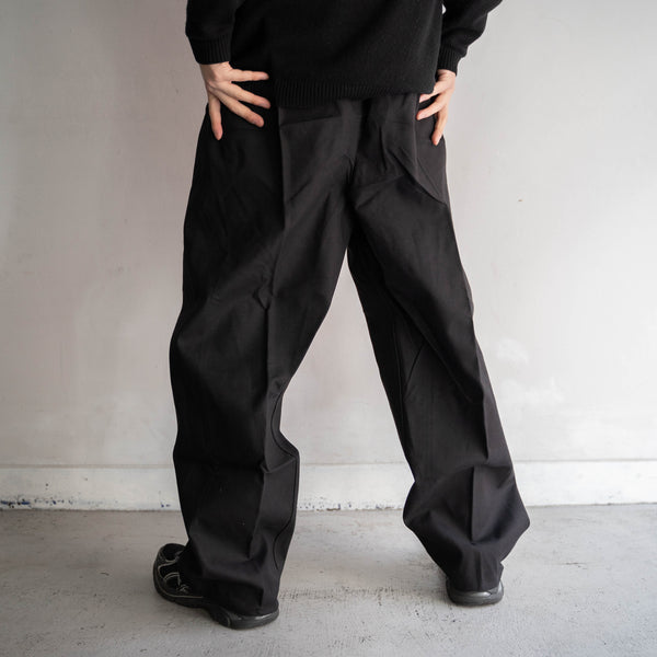 1970s Italy black easy pants 'dead stock'
