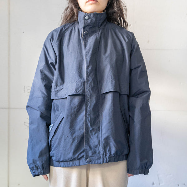 around 2000s "Dickies" navy color high neck nylon jacket