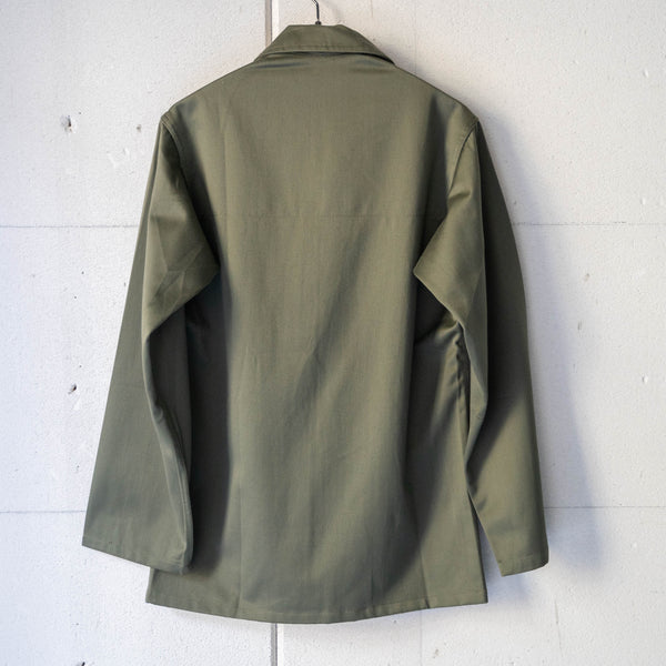 1970s French military cotton satin shirt -jacket 'dead stock' -without epaulette-