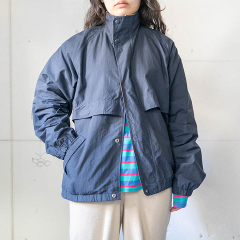 around 2000s "Dickies" navy color high neck nylon jacket