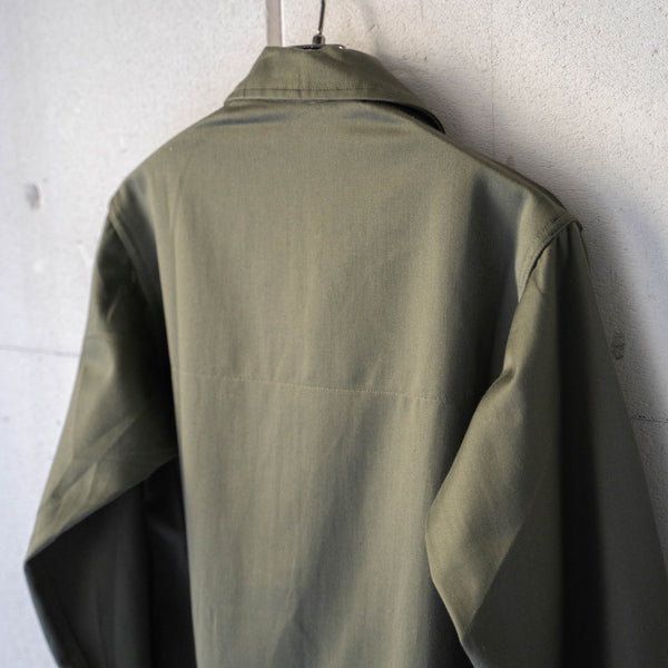 1970s French military cotton satin shirt -jacket 'dead stock' -without epaulette-