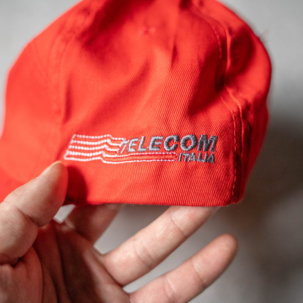 around1990s 'TELECOM ITALIA' red color work cap 'dead stock'