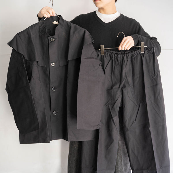 1970s Italy black frock jacket 'dead stock'